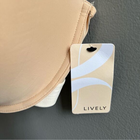 Lively NWT T-Shirt Bra Toasted Almond Beige Underwire Scalloped Lace Back 36DDD - Picture 8 of 13